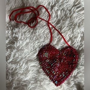 Red Heart Sequin Purse